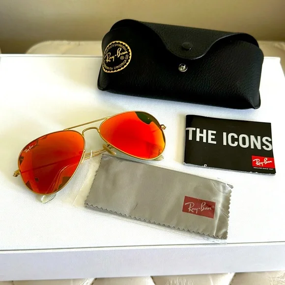 Ray-Ban | Accessories | Nwtrayban Orangered Mirror Aviators  display picture 1